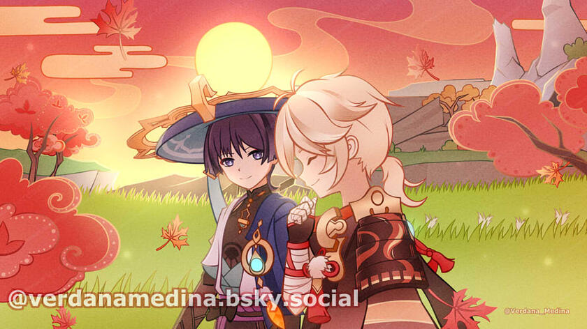 Wanderer and Kazuha - Genshin Impact Wanderer and Kazuha - Genshin Impact